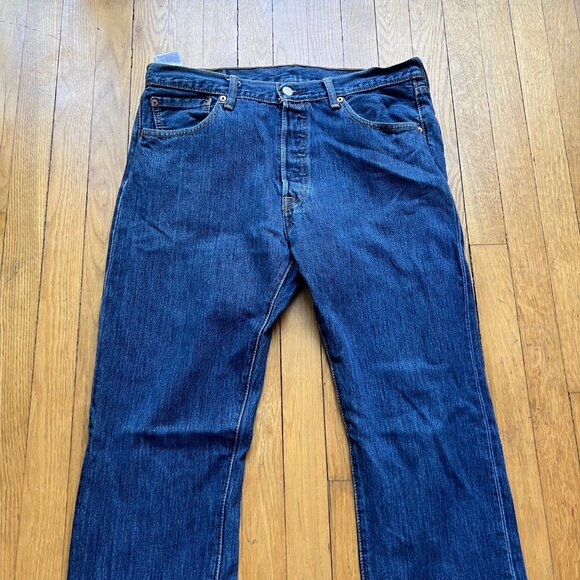 Vintage Levi's Mens W34 L34 Blue 501 Original Fit Button Fly Denim Jeans - Picture 6 of 16
